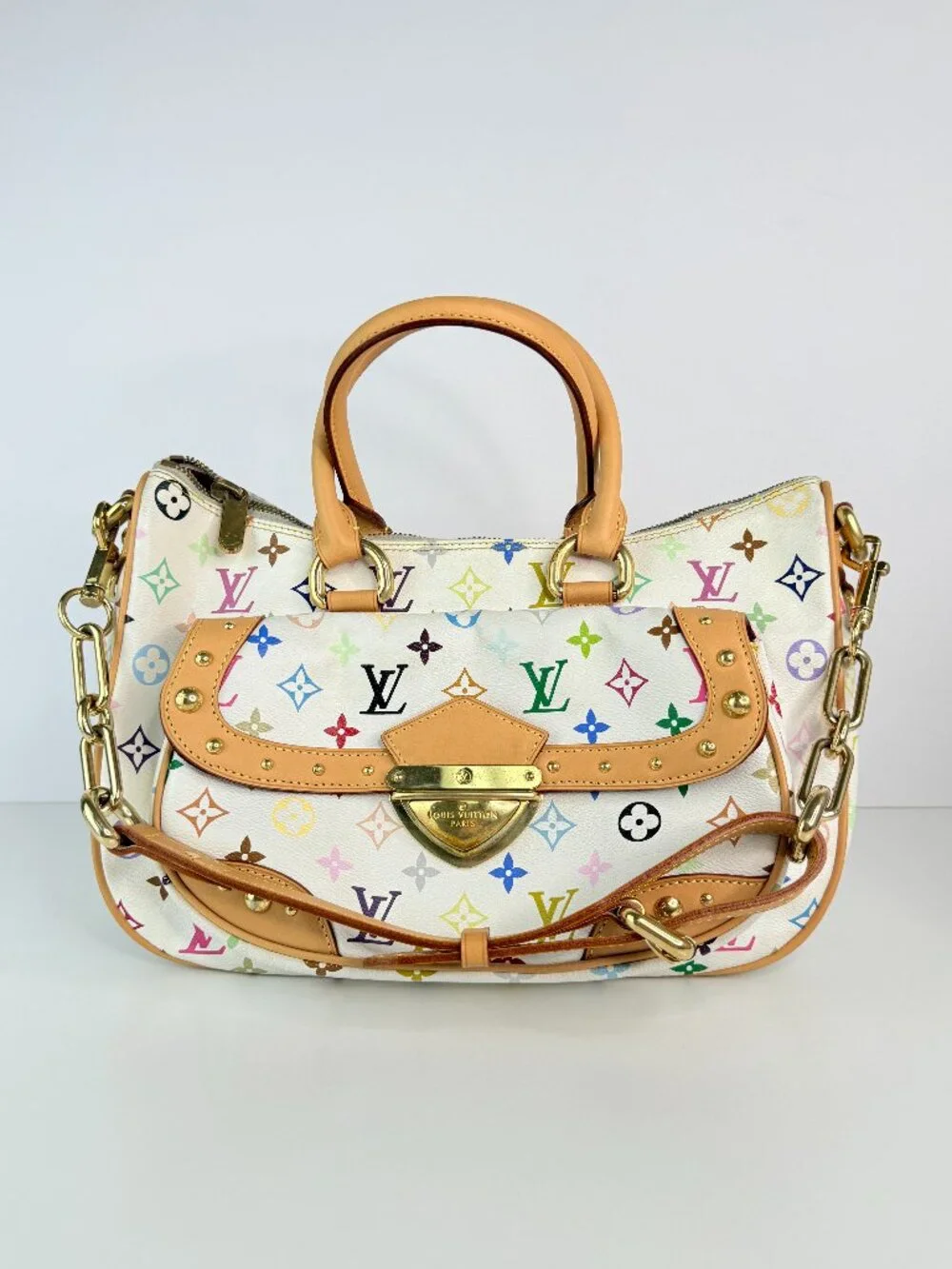 louis vuitton beverly MM monogram multicolor white